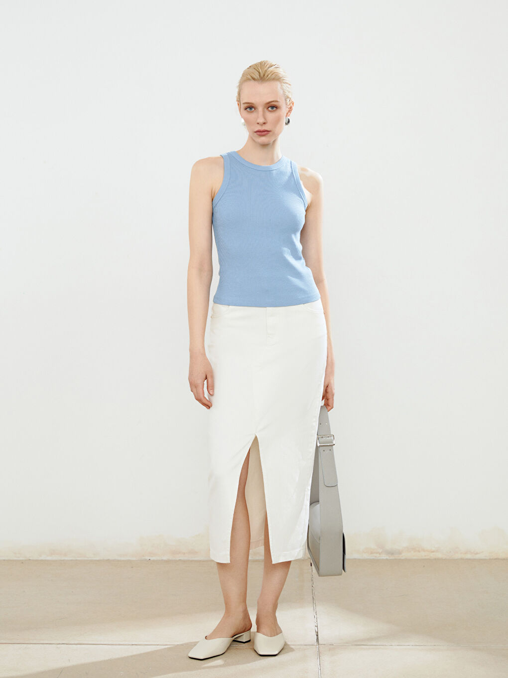 Mavi Bisiklet Yaka Kadın Atlet-1