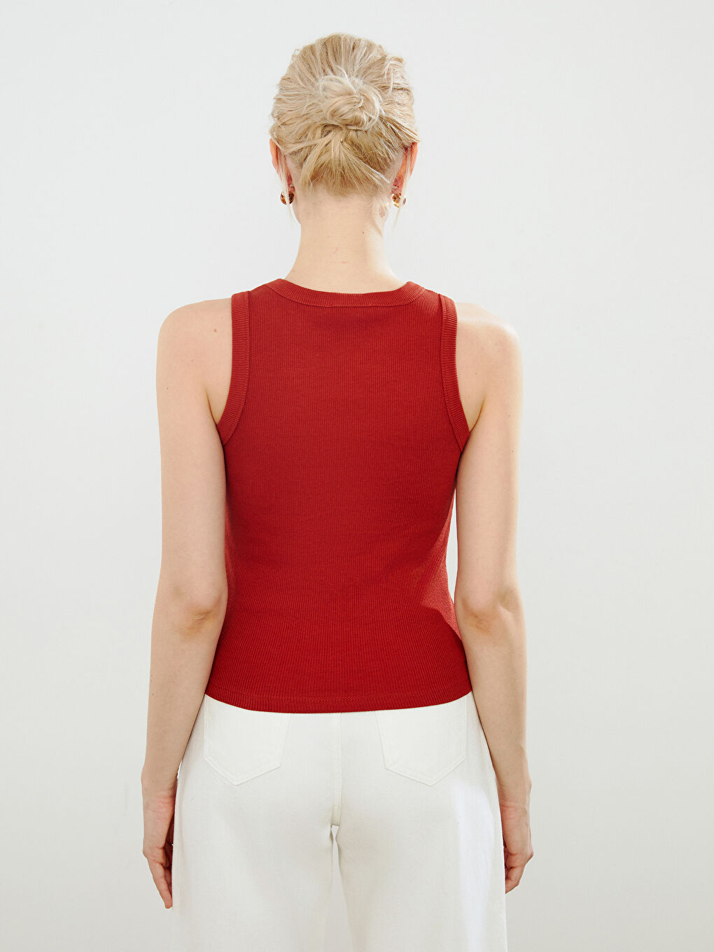 Kahverengi Bisiklet Yaka Kadın Atlet-3