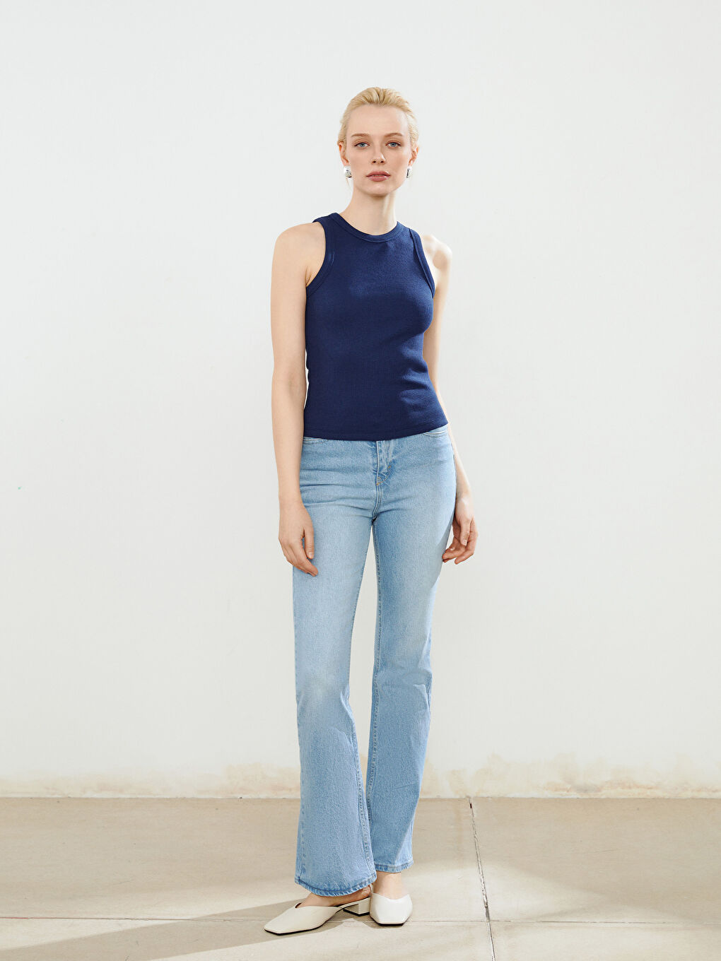 İndigo Bisiklet Yaka Kadın Atlet-1