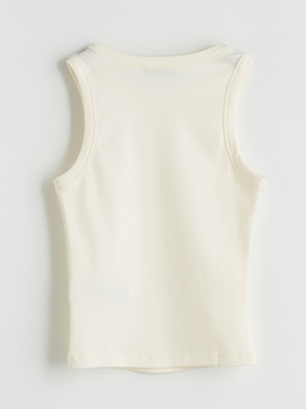 Ekru Bisiklet Yaka Kadın Atlet-5