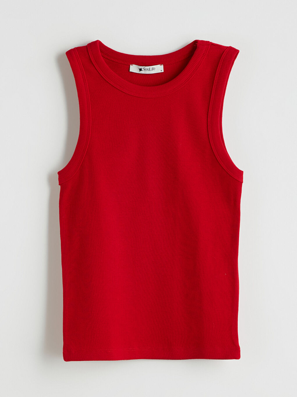 Kırmızı Bisiklet Yaka Kadın Atlet-4