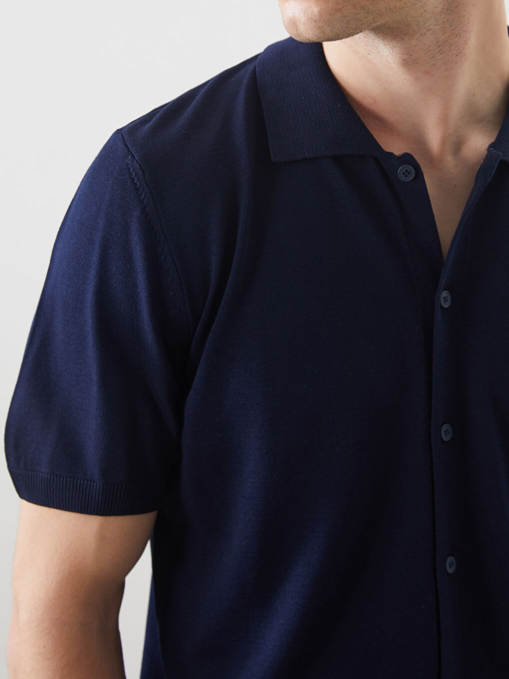 Standard Pattern Polo Collar Men's Knitwear Cardigan -S5PE42Z8-RFH