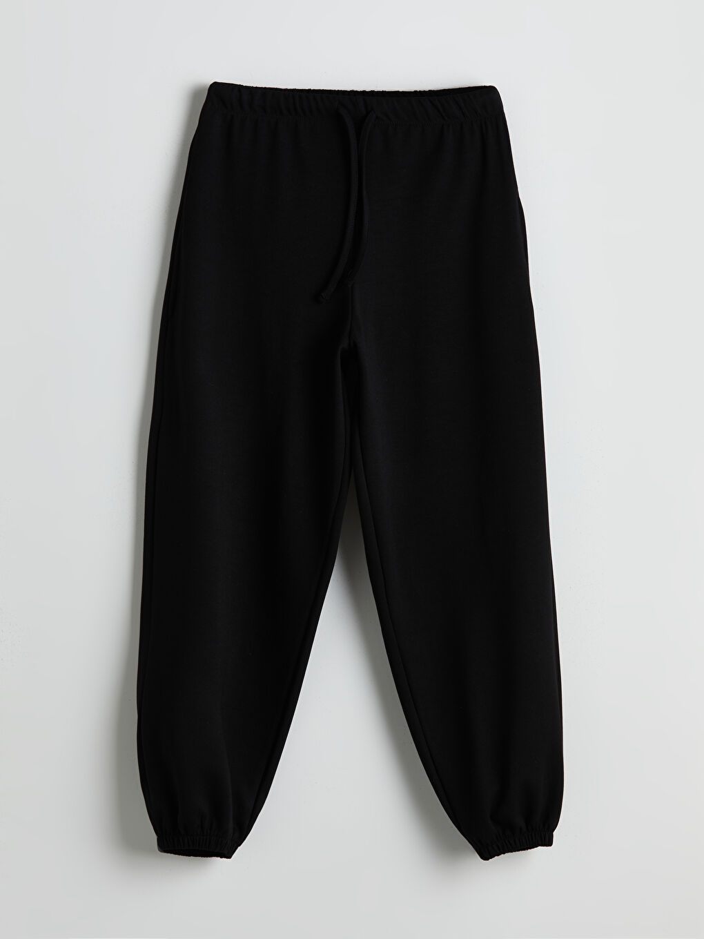 Siyah Beli Lastikli Kadın Jogger Eşofman Altı-4