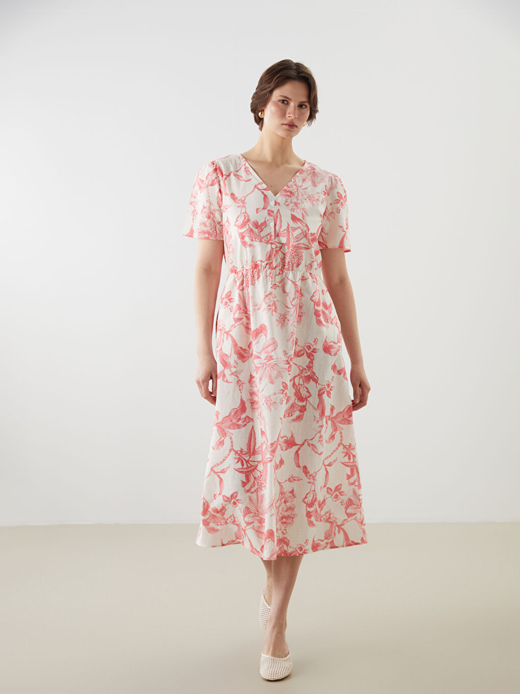 V-Neck Floral Dress -S5PE55Z8-LR8