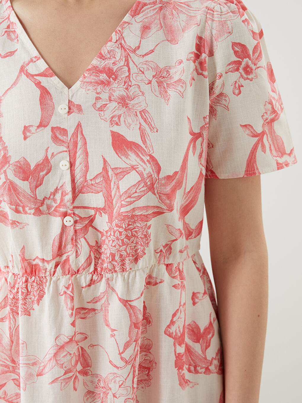 V-Neck Floral Dress -S5PE55Z8-LR8