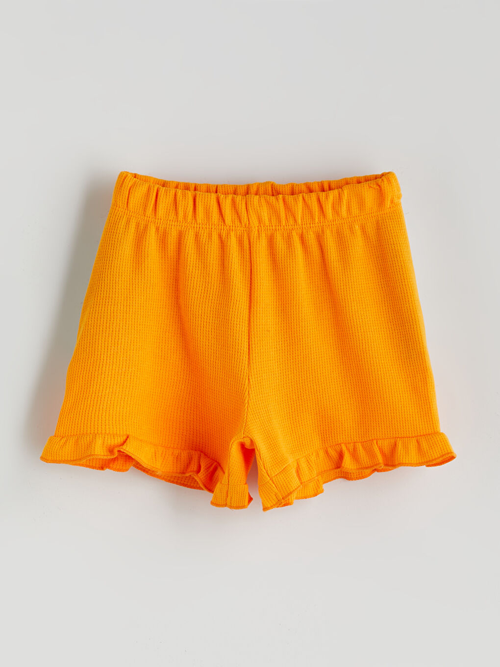 Turuncu Çiçekli Kız Çocuk Tişört ve Şort 2'li-3