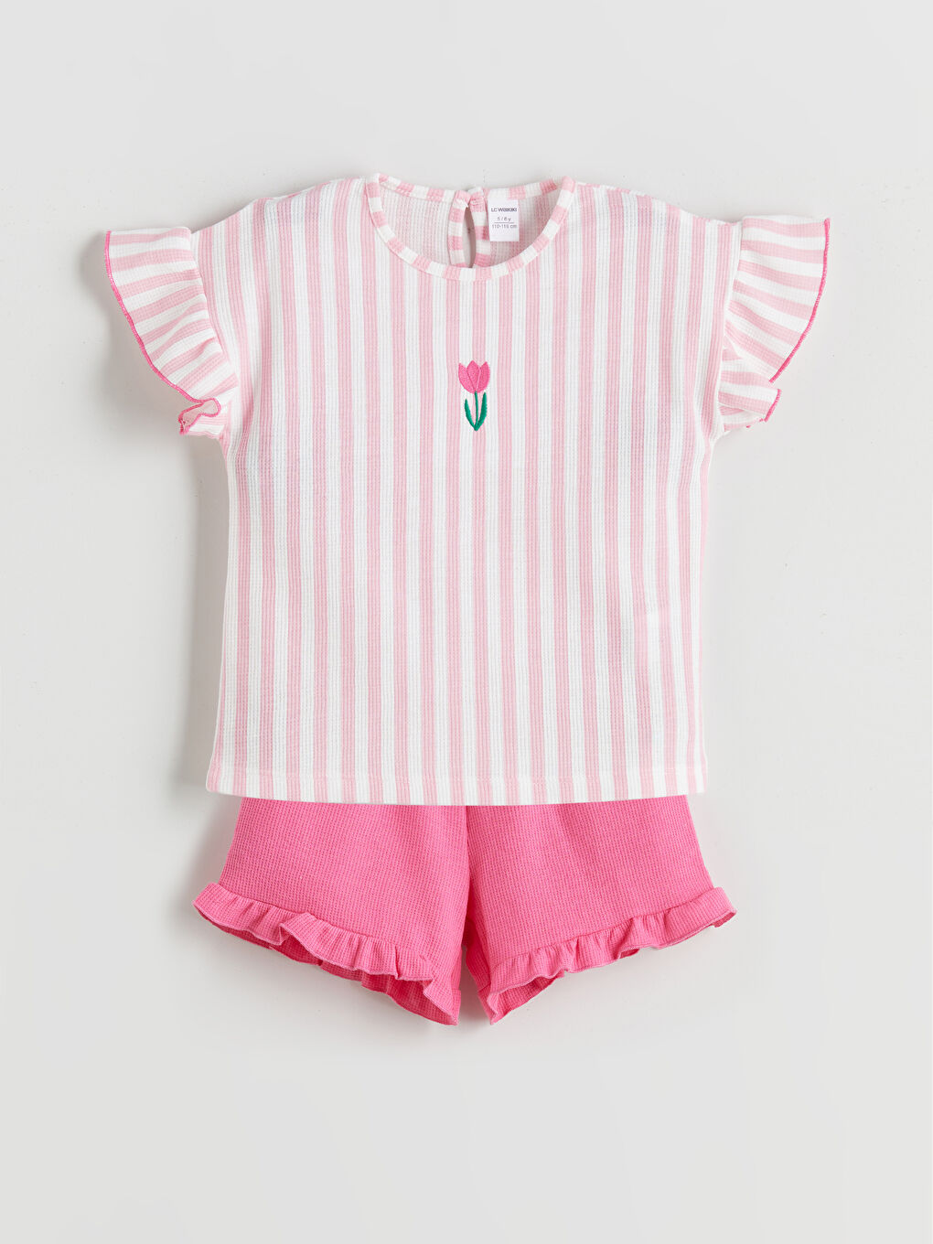 LCW Kids Комплект Тениска и Шорти за Момичета с Цветя 2 броя -S5PE72Z1-LHK