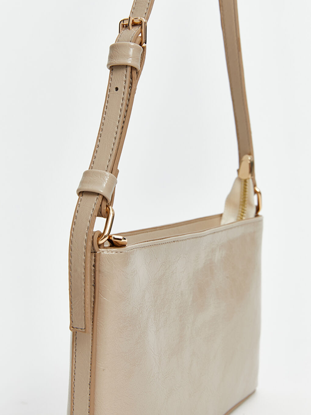 Bej Ayarlanabilir Askılı Kadın Omuz Çantası-4