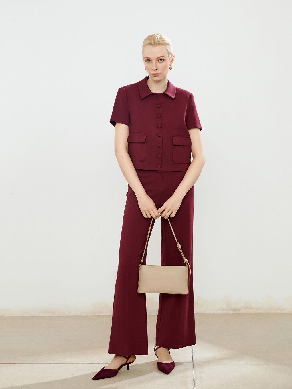 Bej Ayarlanabilir Askılı Kadın Omuz Çantası-1