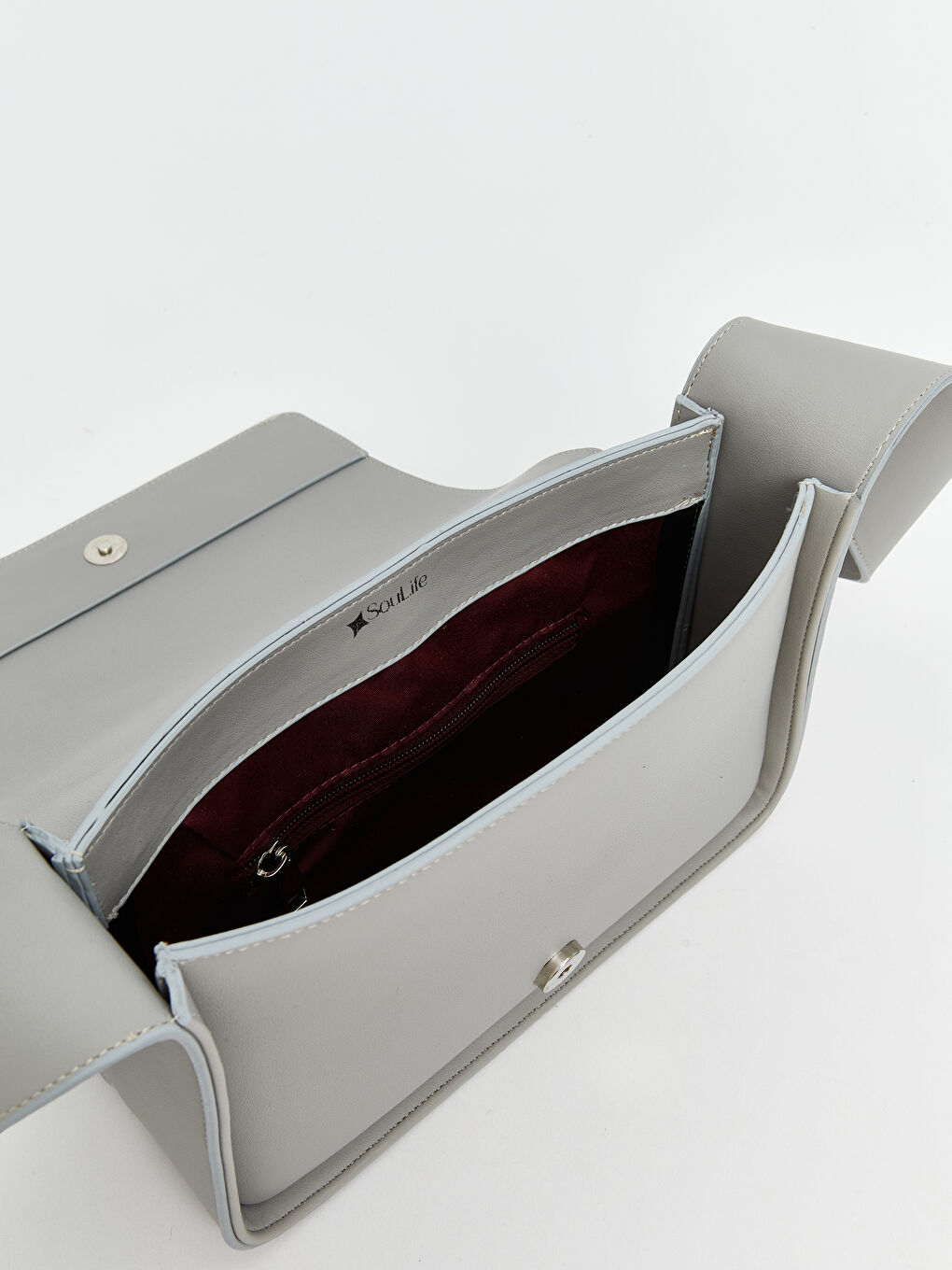 Gri Ayarlanabilir Askılı Kadın Omuz Çantası-4