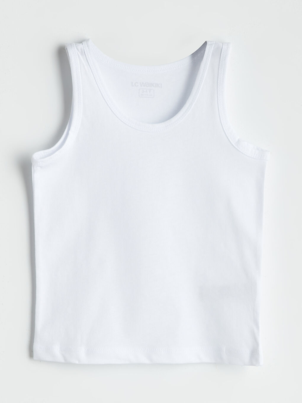 Beyaz Bisiklet Yaka Basic Erkek Çocuk Atlet