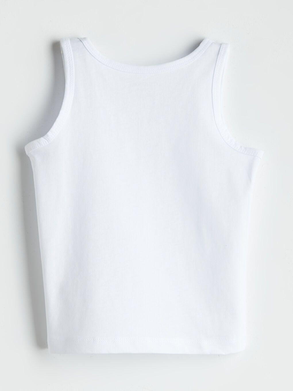 Beyaz Bisiklet Yaka Basic Erkek Çocuk Atlet-1