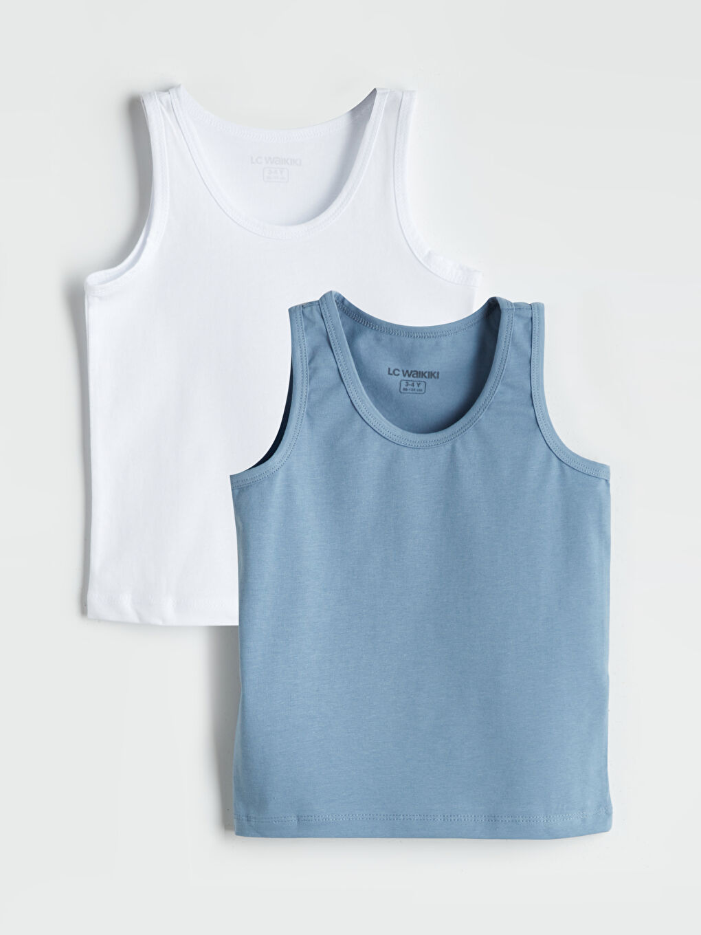 Crew Neck Basic Cotton Boy Undershirt 2 Pieces -S5PF05Z1-FFH