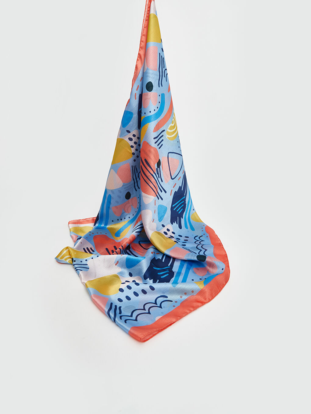 Mavi Desenli Kadın Şal