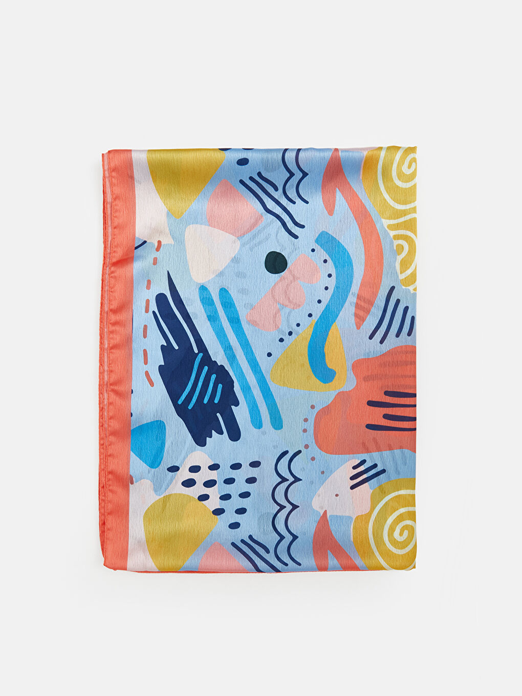 Mavi Desenli Kadın Şal-1