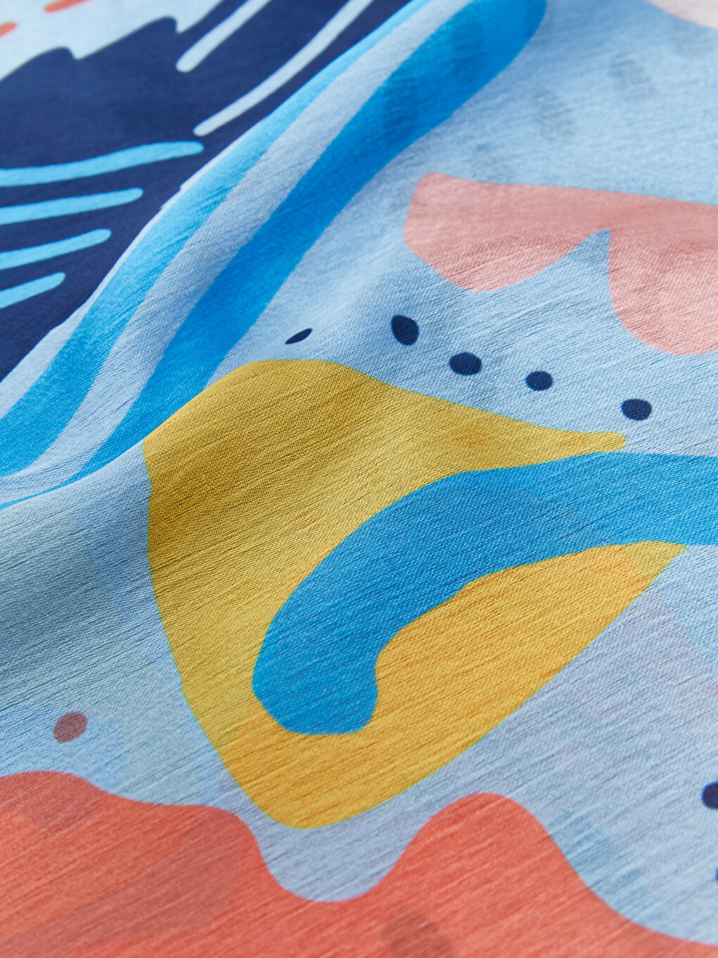 Mavi Desenli Kadın Şal-2