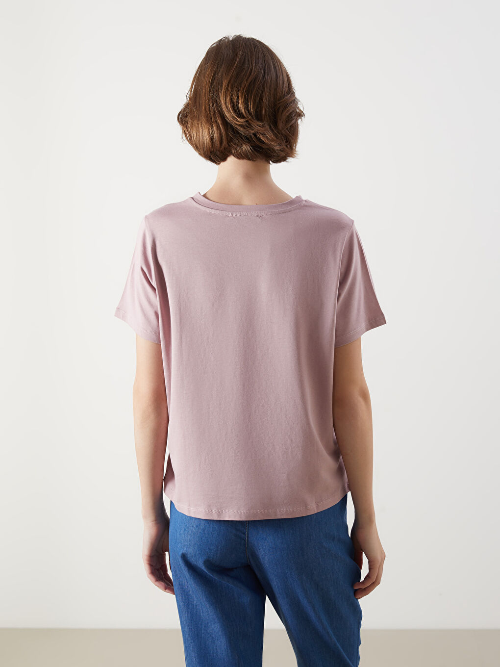 Crew Neck Floral Embroidered Women's T-Shirt -S5PF32Z8-GJR