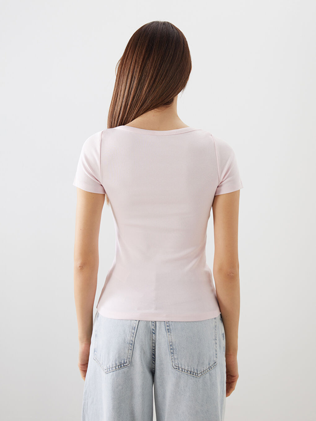 LCWAIKIKI Classic Slash Neck Women's T-Shirt -S5PF33Z8-FWW