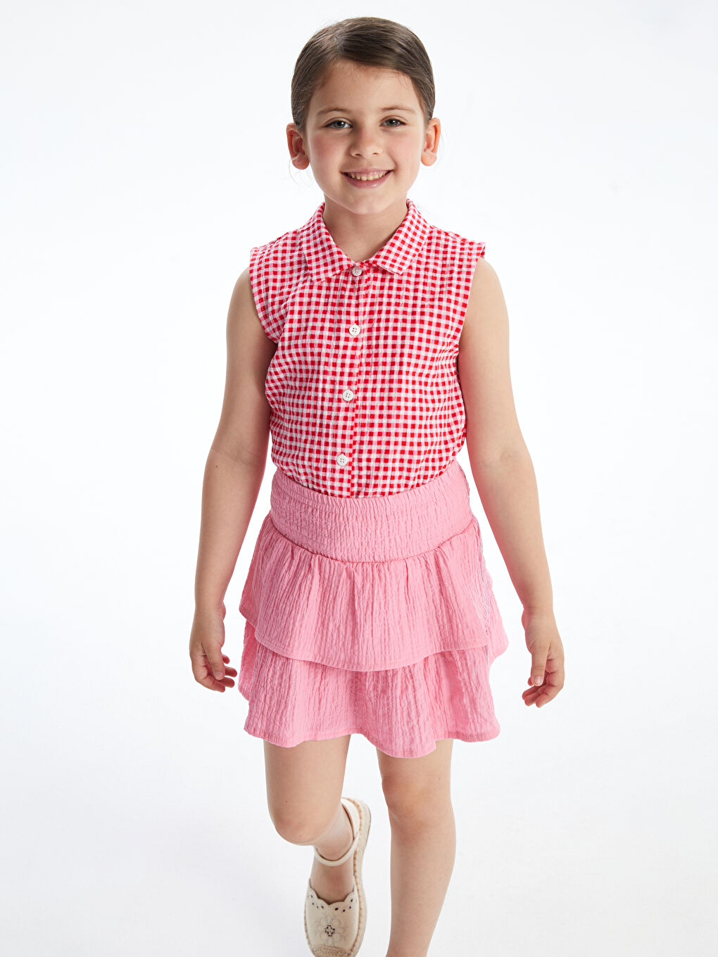 Elastic Waist Pleated Girl Skirt -S5PF41Z1-FNL