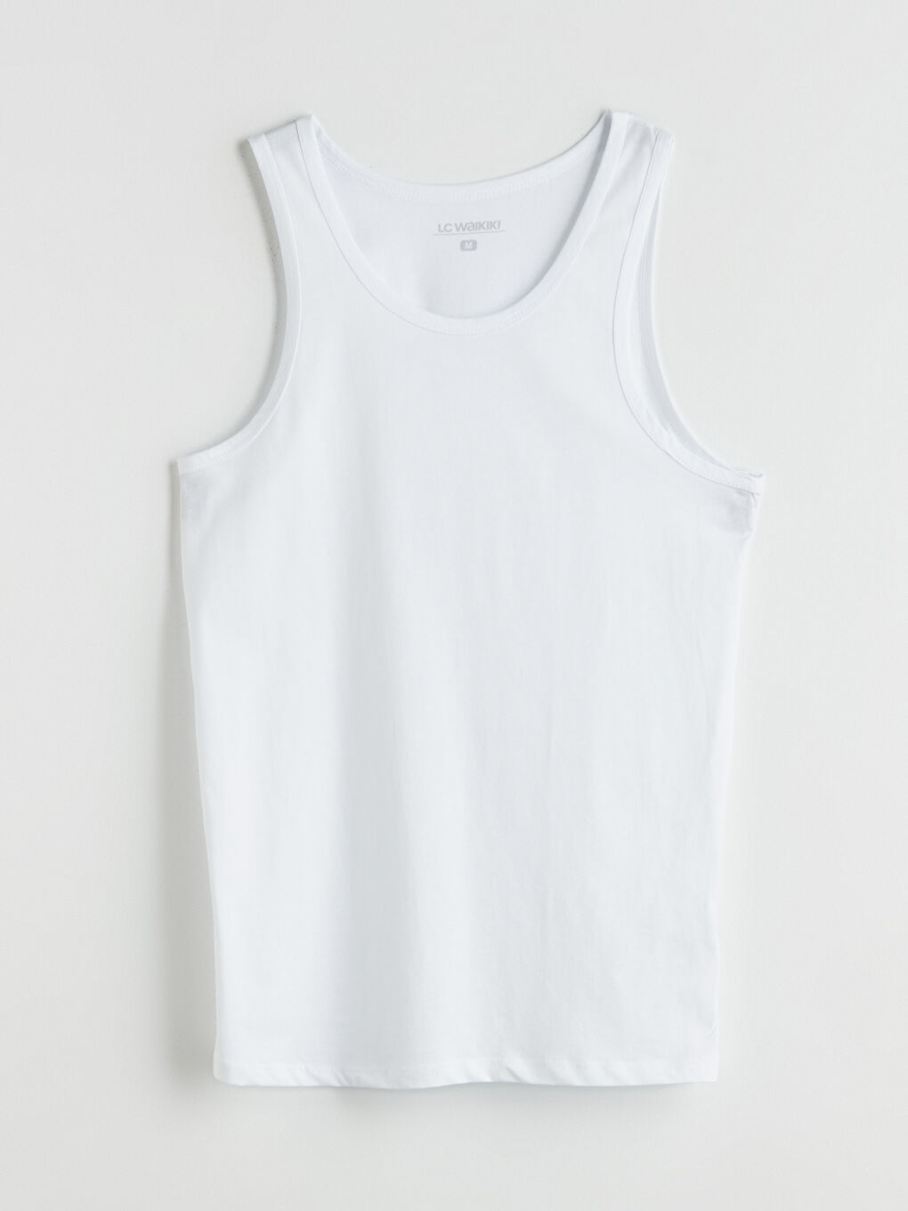 Beyaz U Yaka Penye Erkek Atlet-4