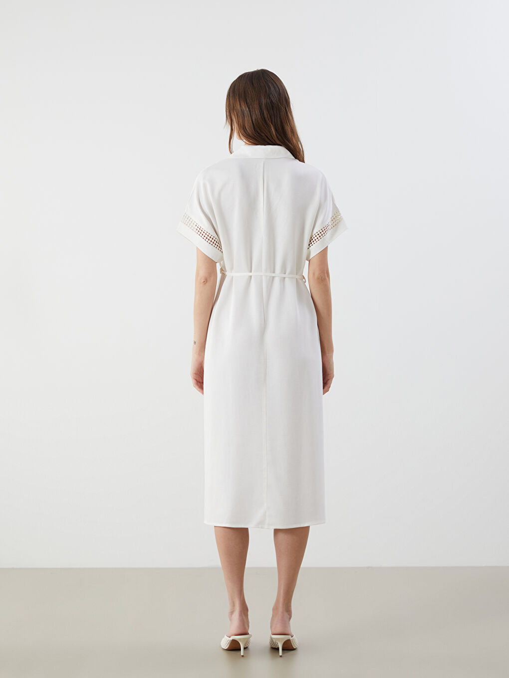 LCWAIKIKI Classic Collared Linen Blend Dress -S5PF67Z8-R9J