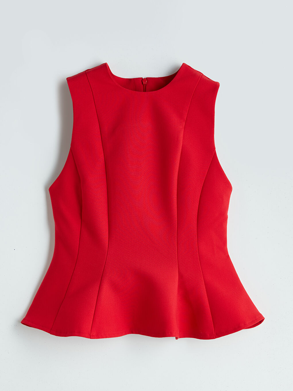 LCW Vision Kirmizi Bisiklet Yaka Peplum Bluz