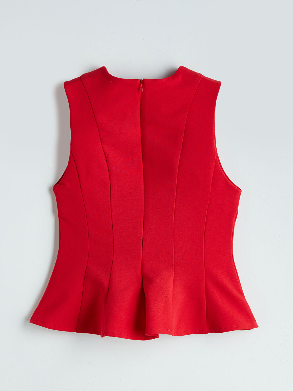 LCW Vision Kirmizi Bisiklet Yaka Peplum Bluz - 1