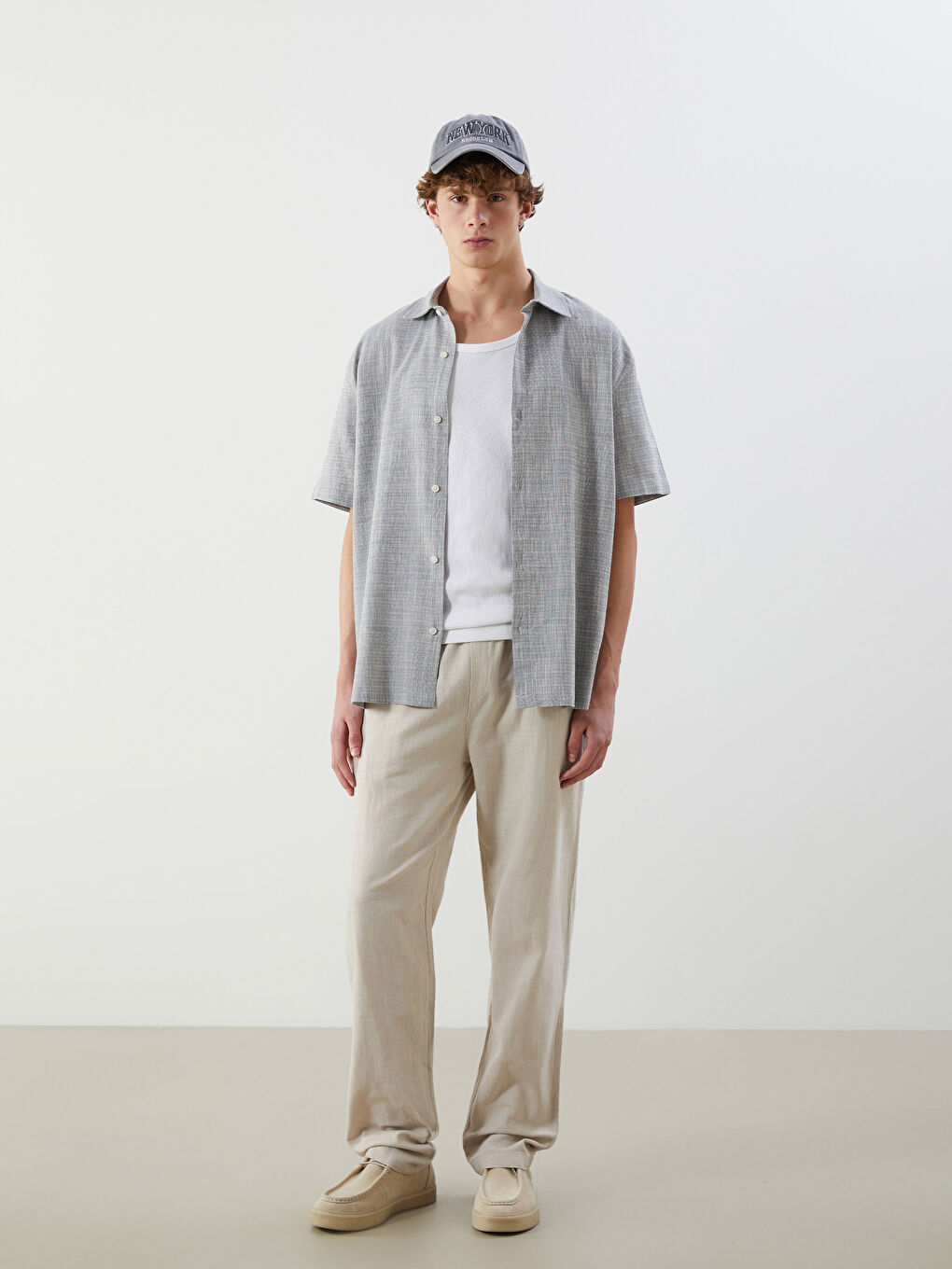 Comfortable Fit Gabardine Men's Trousers -S5PG20Z8-HZZ