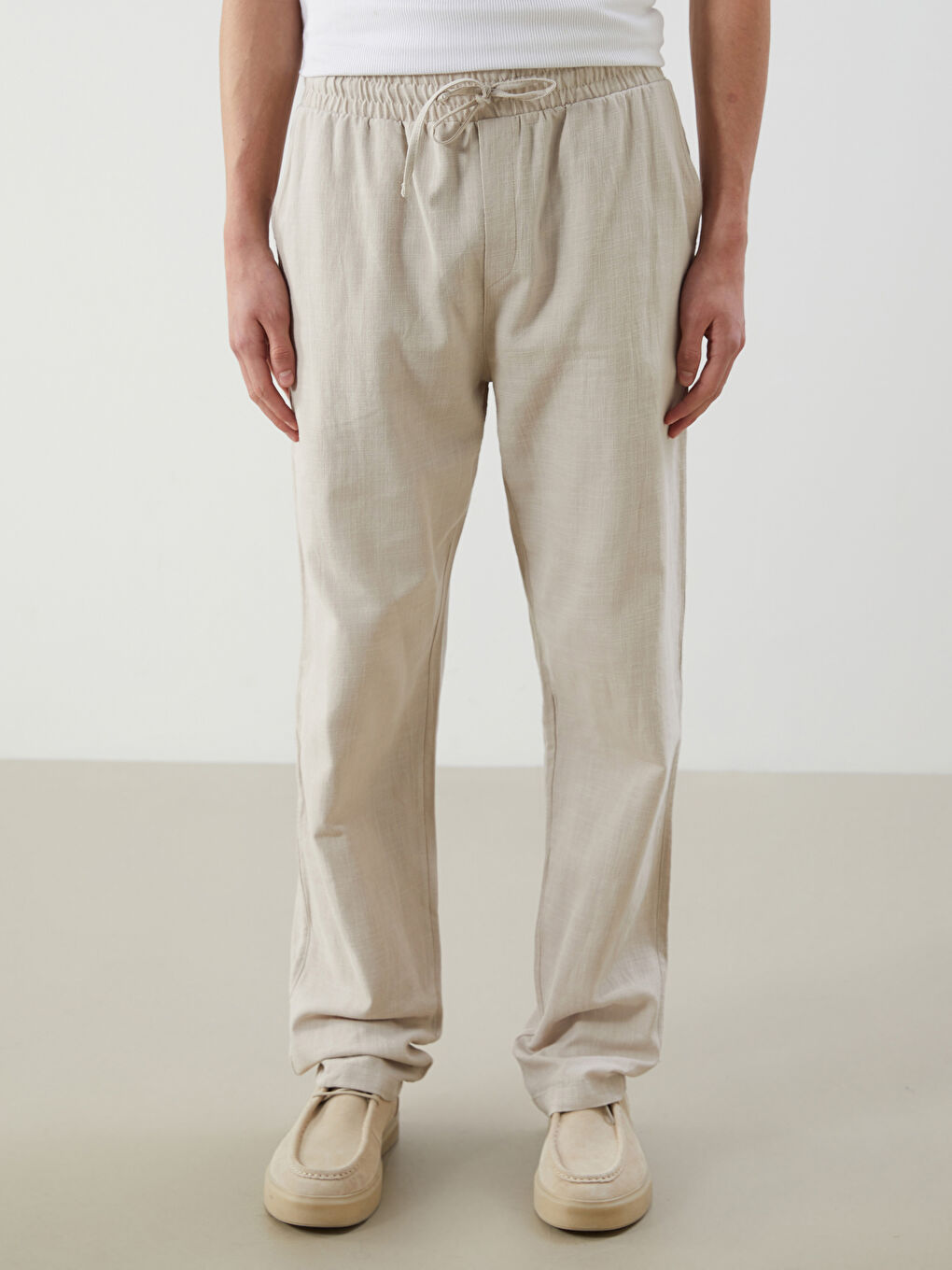 Comfortable Fit Gabardine Men's Trousers -S5PG20Z8-HZZ