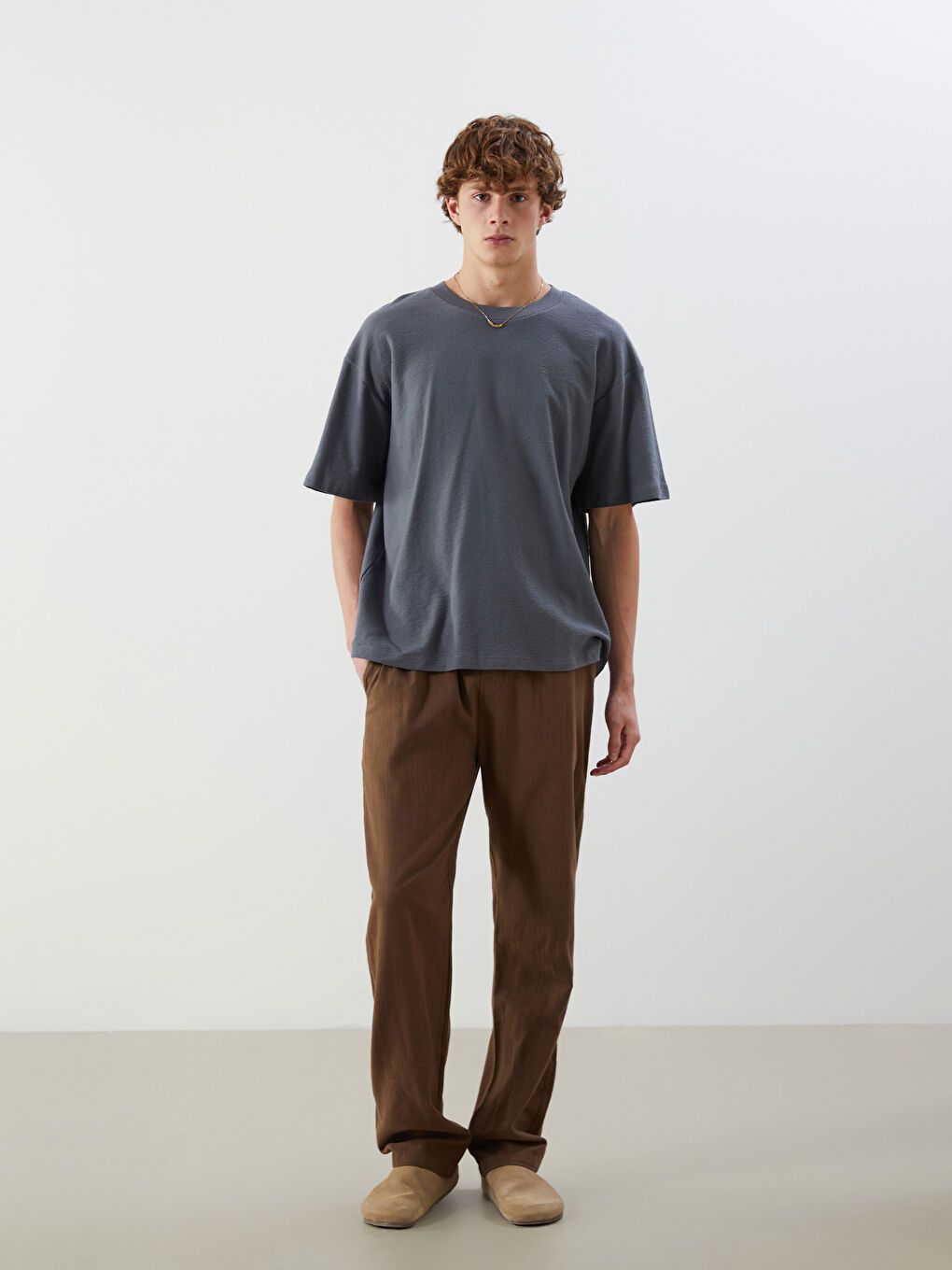 Relaxed Fit Twill Men's Trousers -S5PG20Z8-J0V