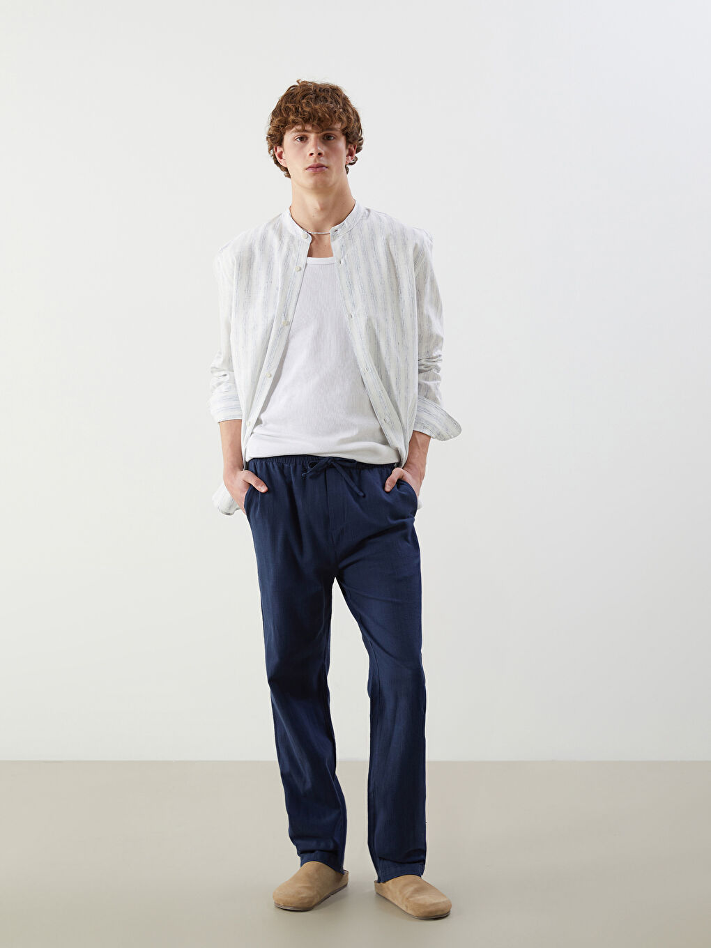 Comfortable Fit Gabardine Men's Trousers -S5PG20Z8-J2Y