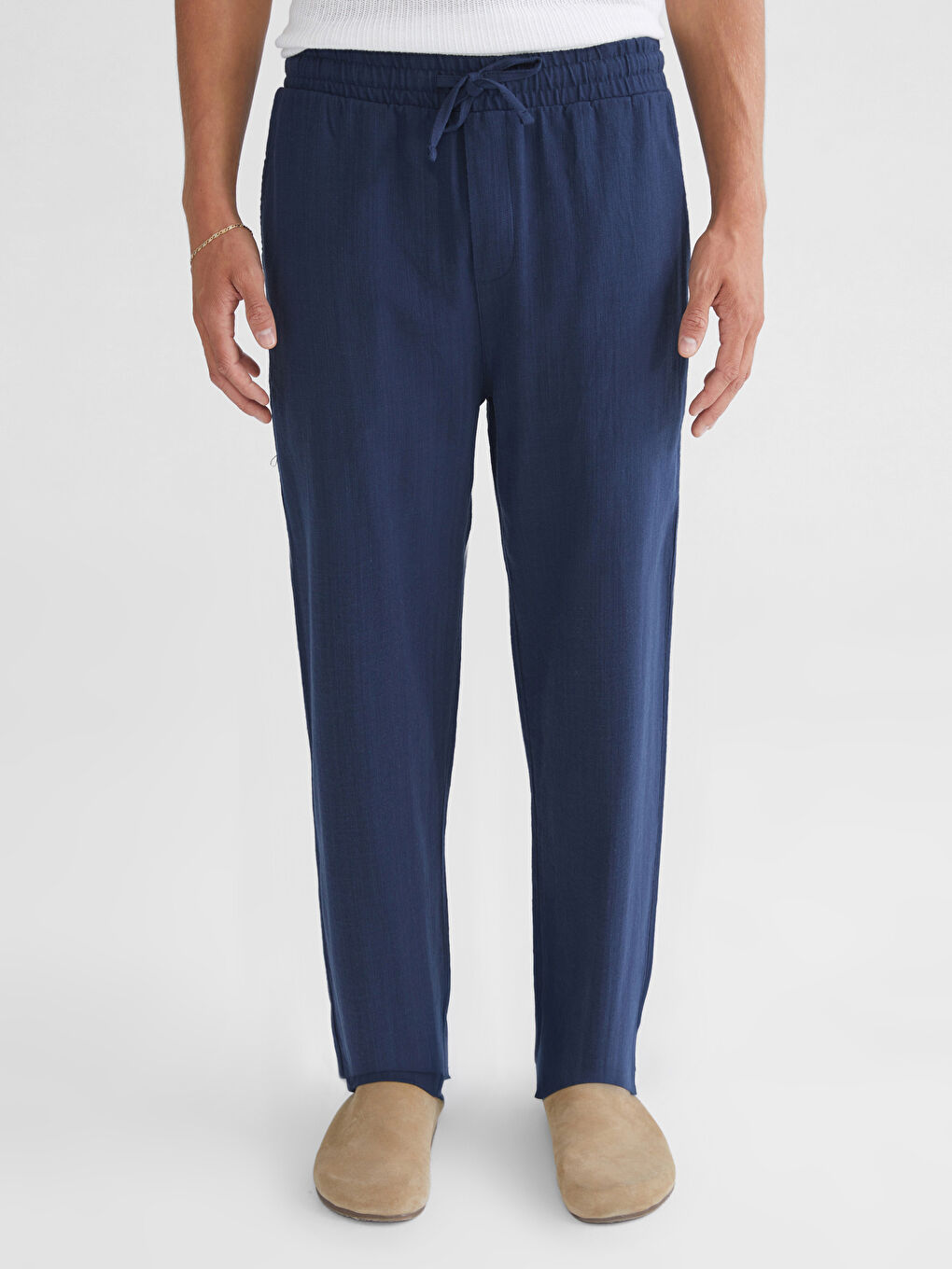 Lacivert Rahat Kalıp Gabardin Erkek Pantolon-2