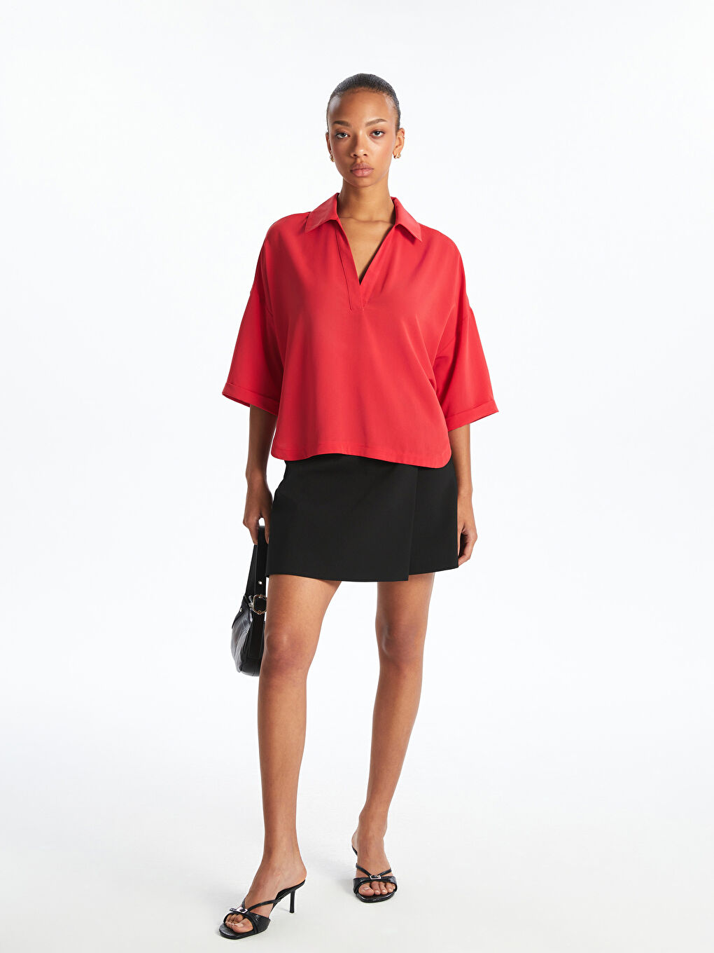 Collared Neck Oversize Blouse-1