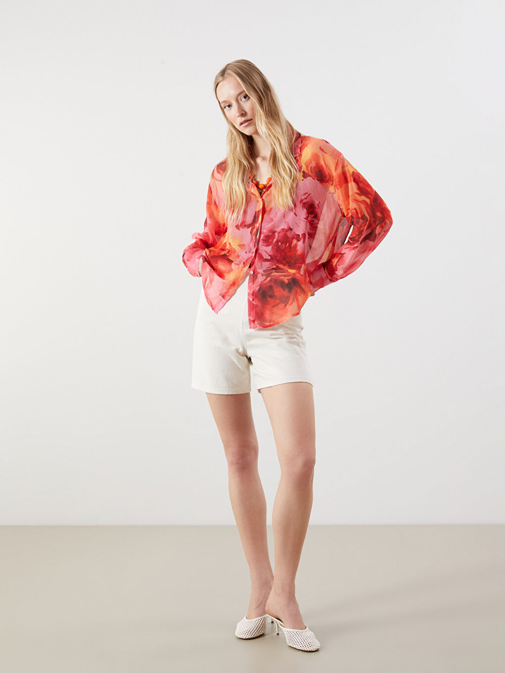 Chemise Pour Femmes Imprimé Léopard Surdimensionnée-1