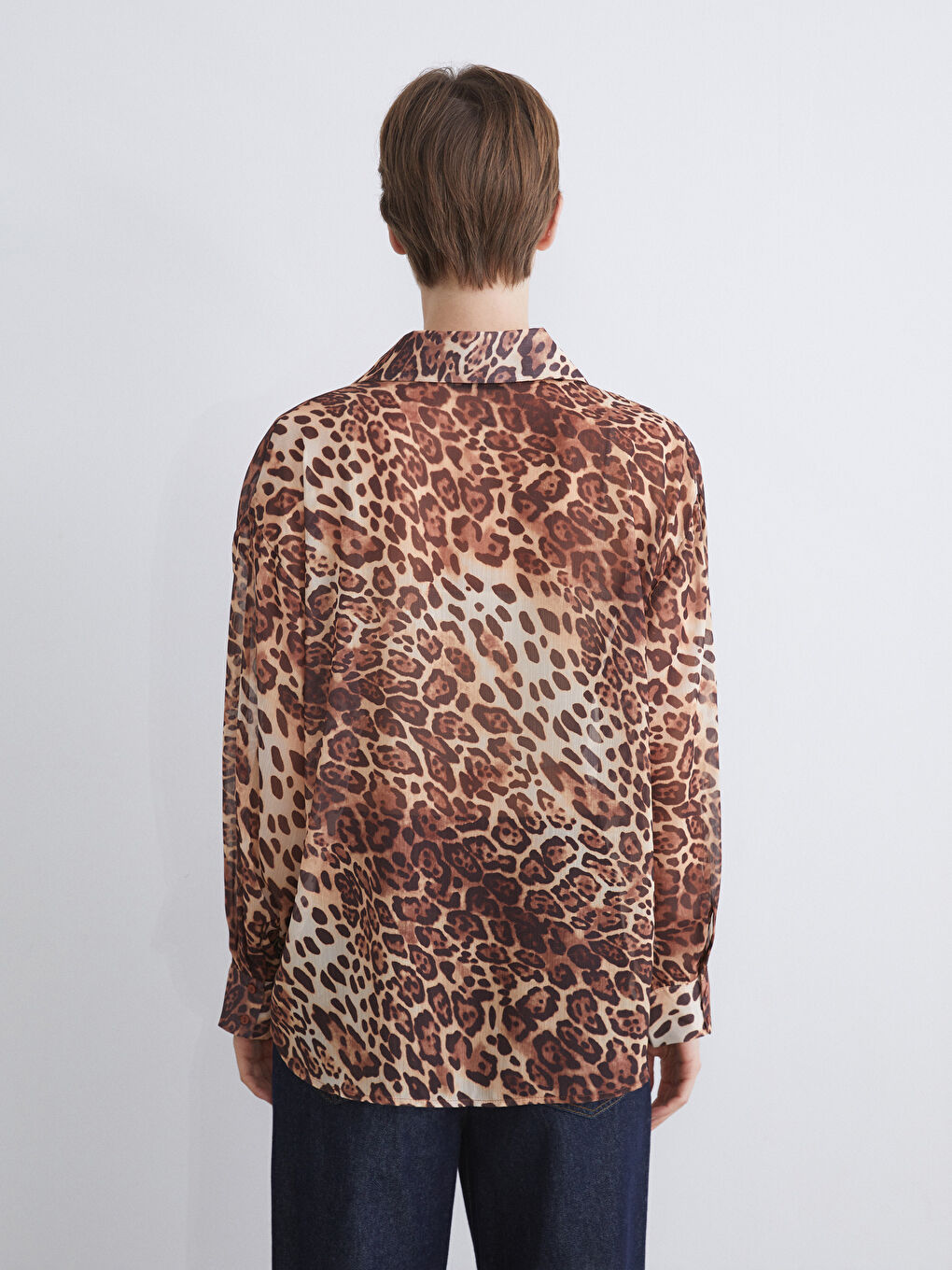 Leopard Print Oversize Women's Shirt-3