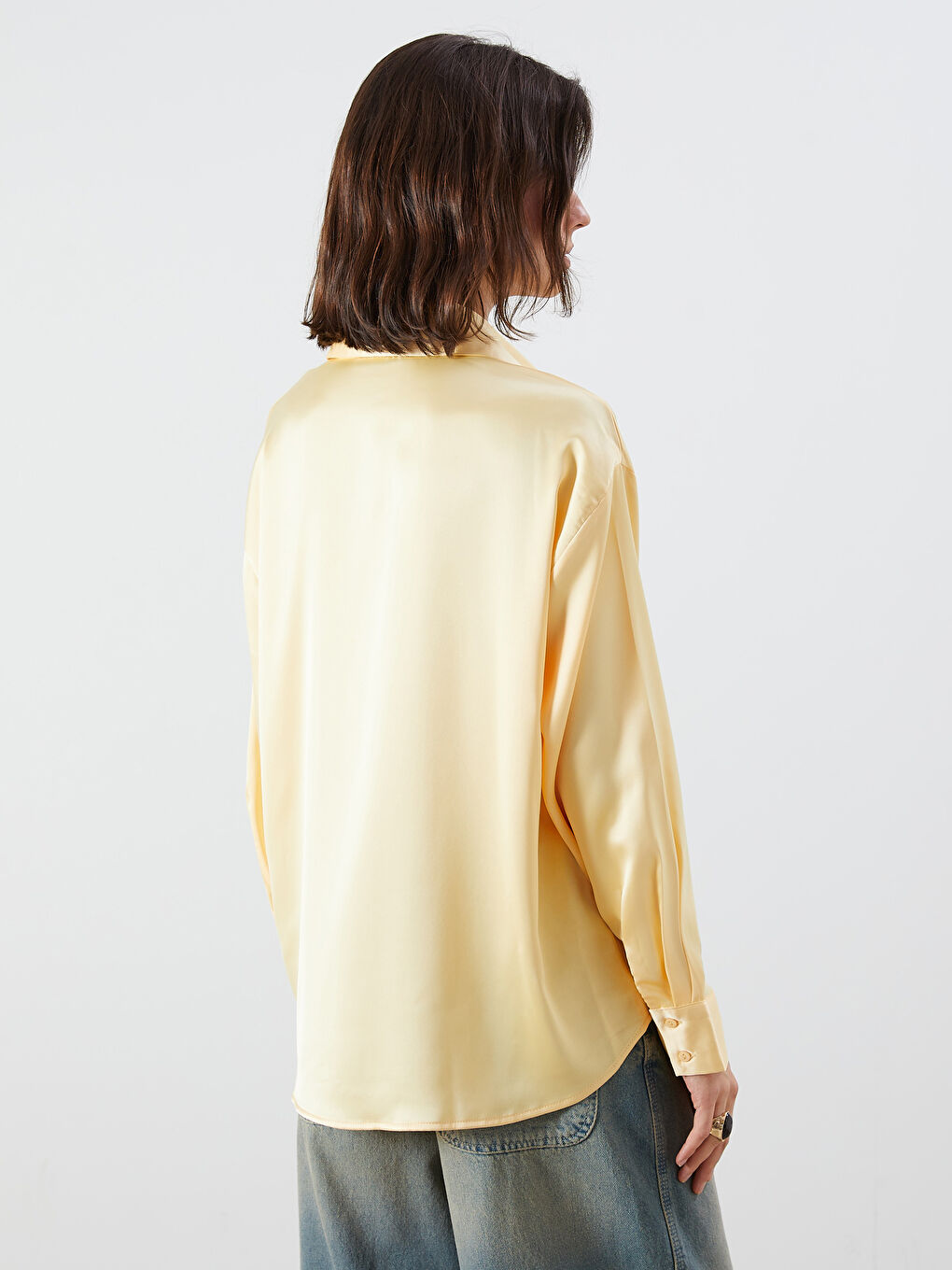 Chemise Oversize en Satin pour Femmes-3