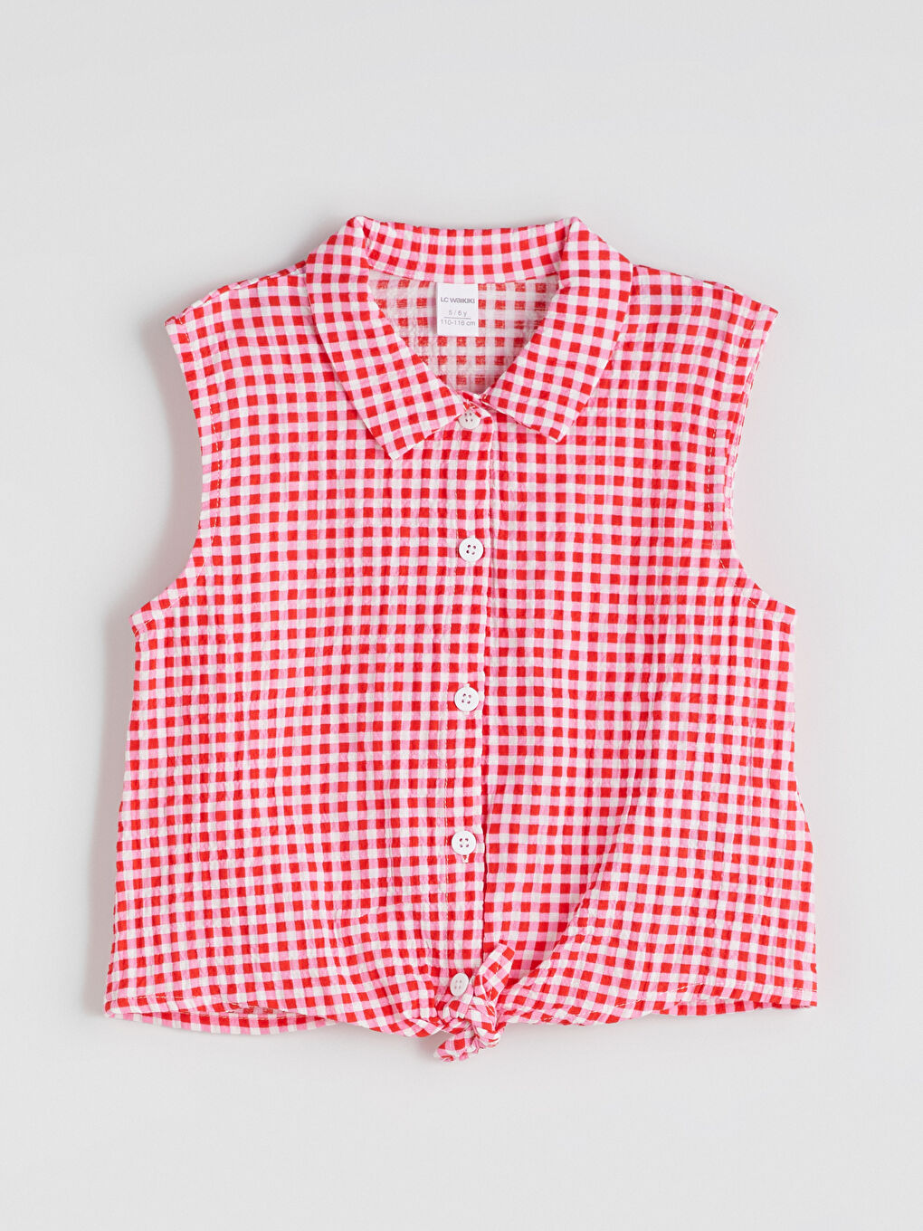 Pembe Ekose Kız Çocuk Gömlek