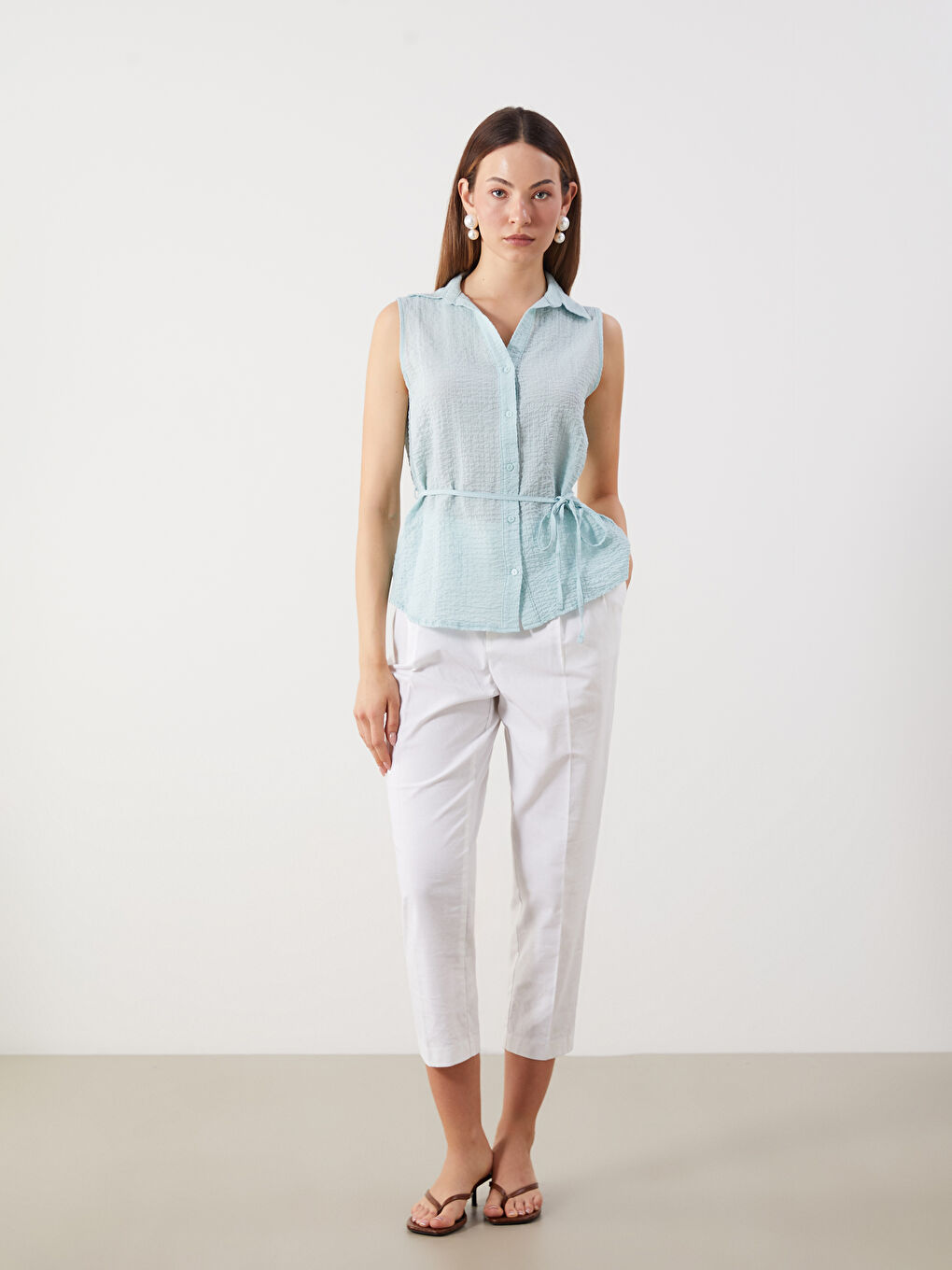 LCWAIKIKI Classic Textured Women's Shirt -S5PG79Z8-CSM
