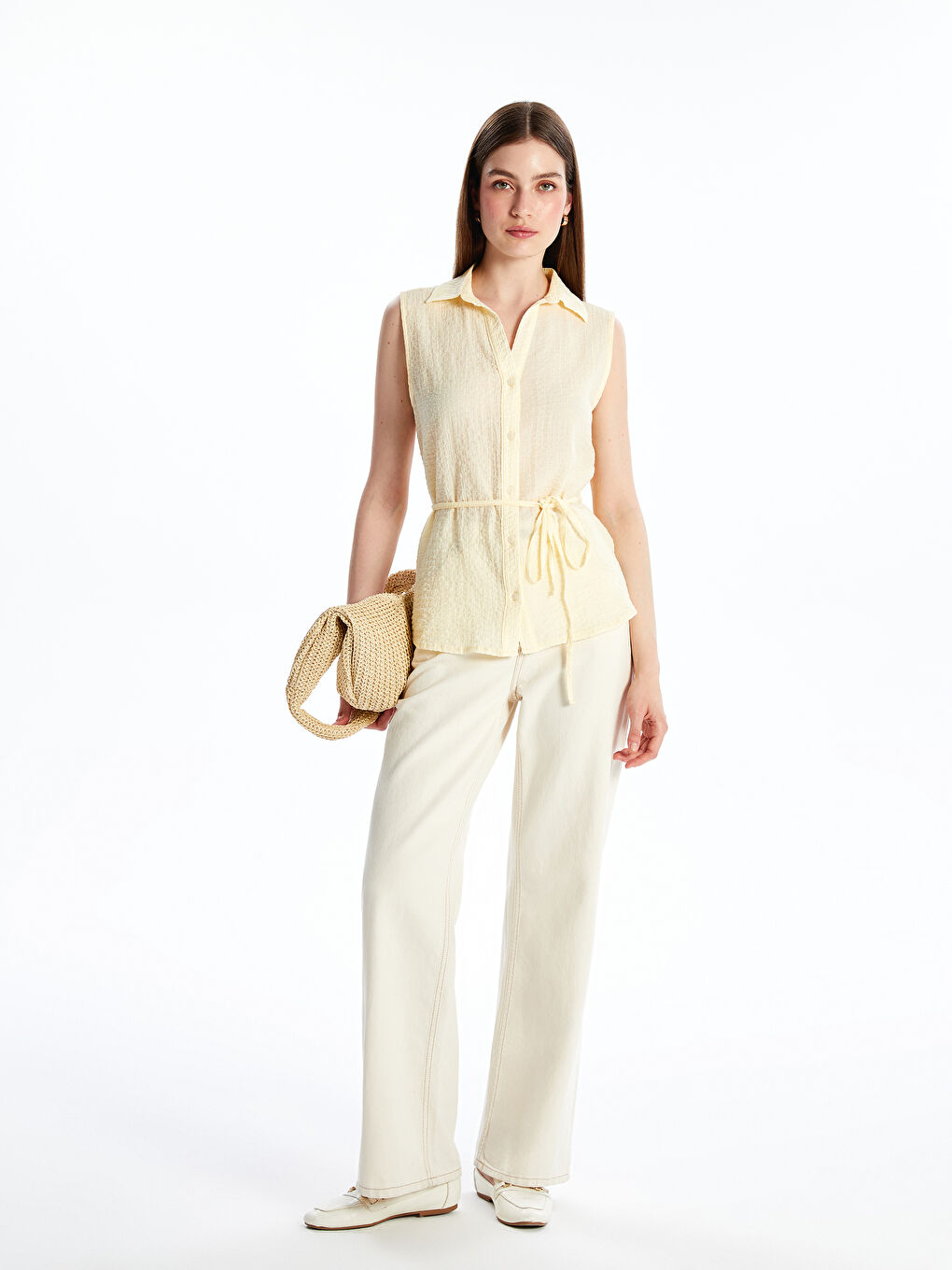 LCWAIKIKI Classic Textured Women's Shirt -S5PG79Z8-DJQ