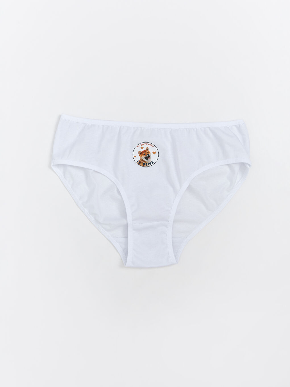 Beyaz Baskılı Kız Çocuk Külot