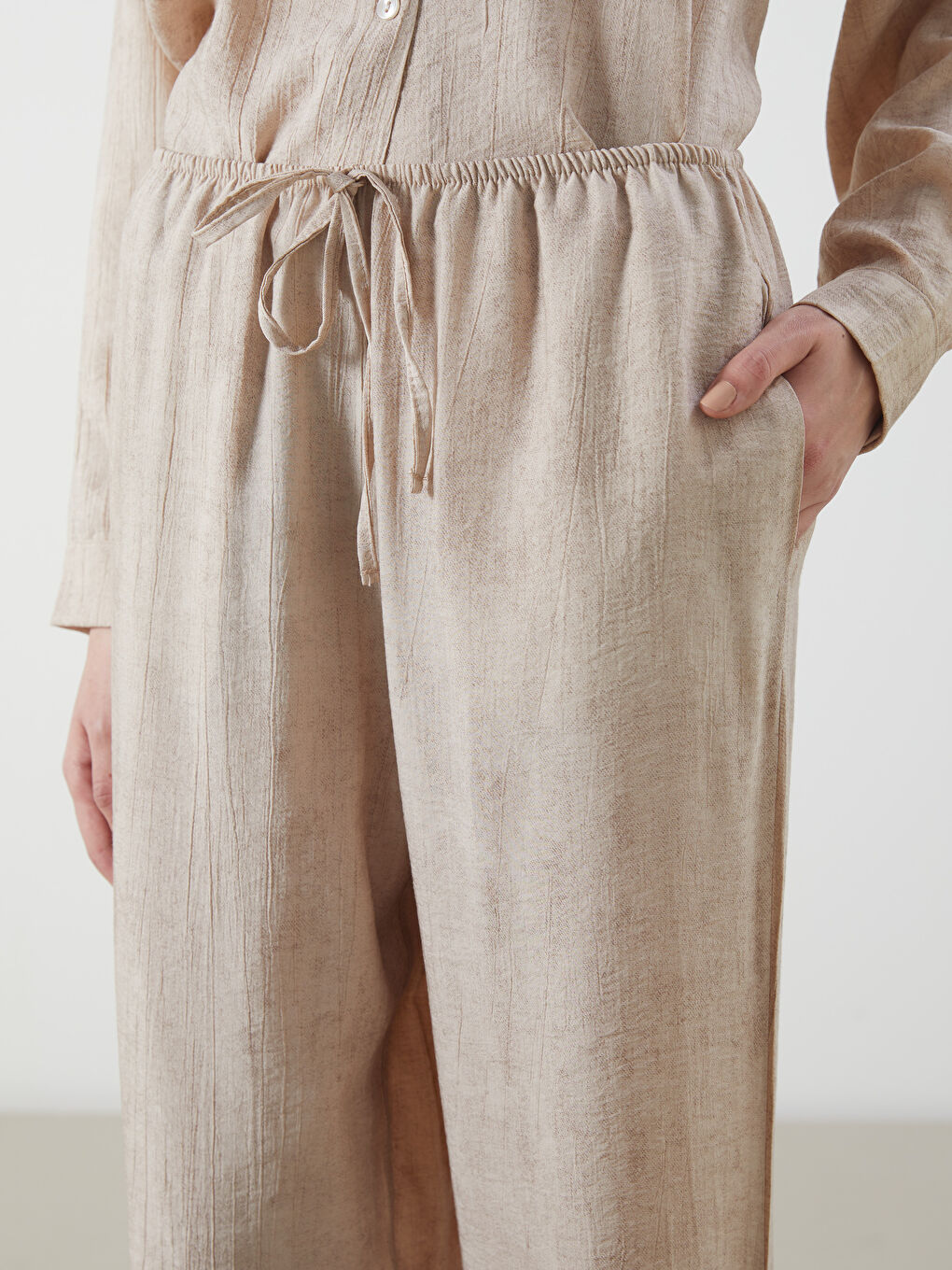 Elasticated Waist Linen-Look Women's Trousers -S5PH05Z8-ZHF