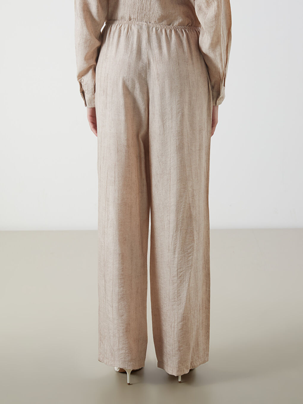 Elasticated Waist Linen-Look Women's Trousers -S5PH05Z8-ZHF