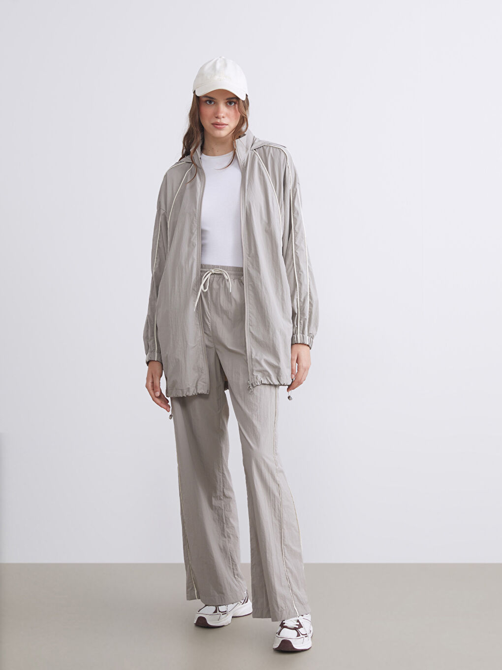 Elastic Waist Wide Leg Women's Trousers