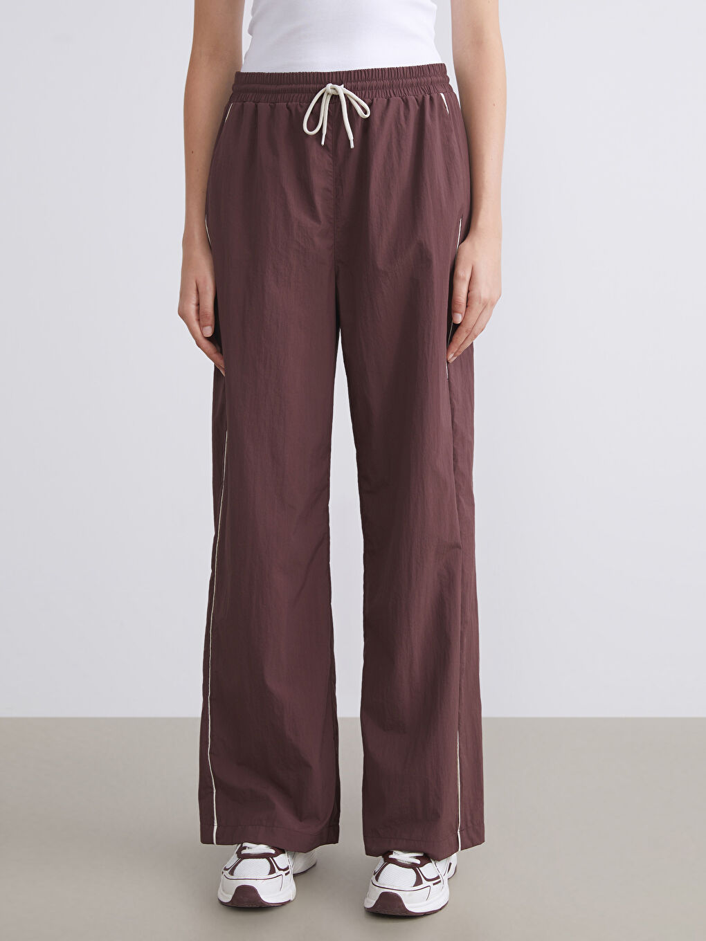 Elastic Waist Wide Leg Women's Trousers-1