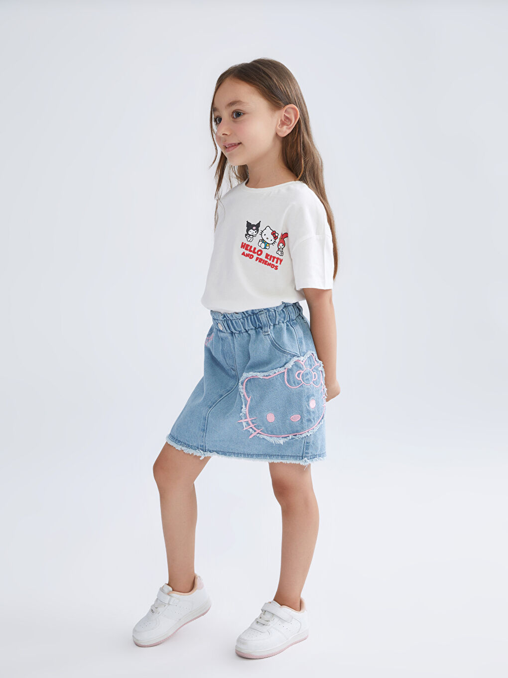 LCW Kids Hello Kitty Kız Çocuk Jean Etek -S5PH21Z1-LR1