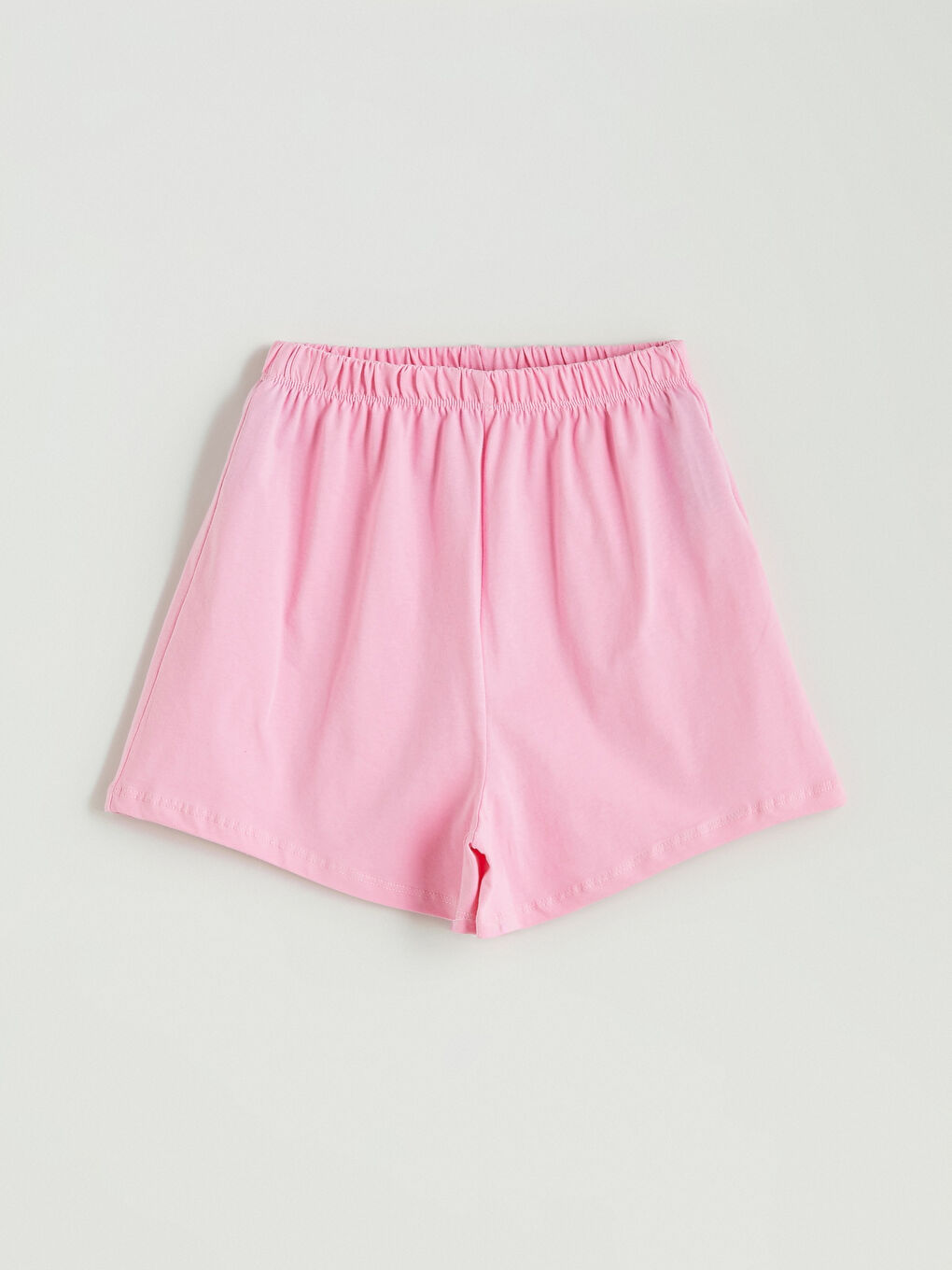 Pembe Beli Lastikli Basic Kız Çocuk Pijama Şort