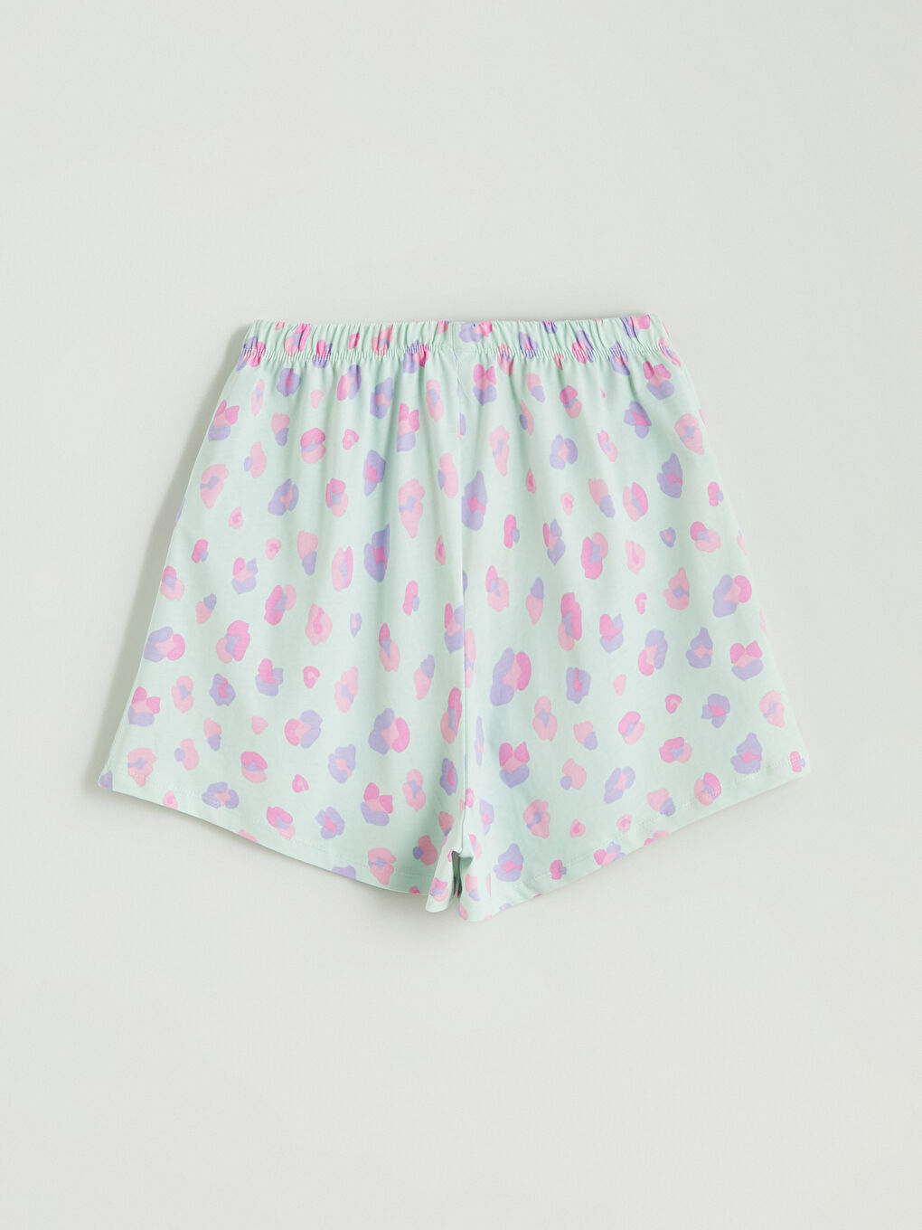 Pembe Beli Lastikli Baskılı Kız Çocuk Pijama Şort-2