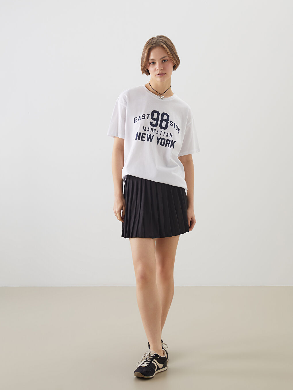 Elasticated Waist Pleated Mini Sports Skort -S5PH38Z8-CVL