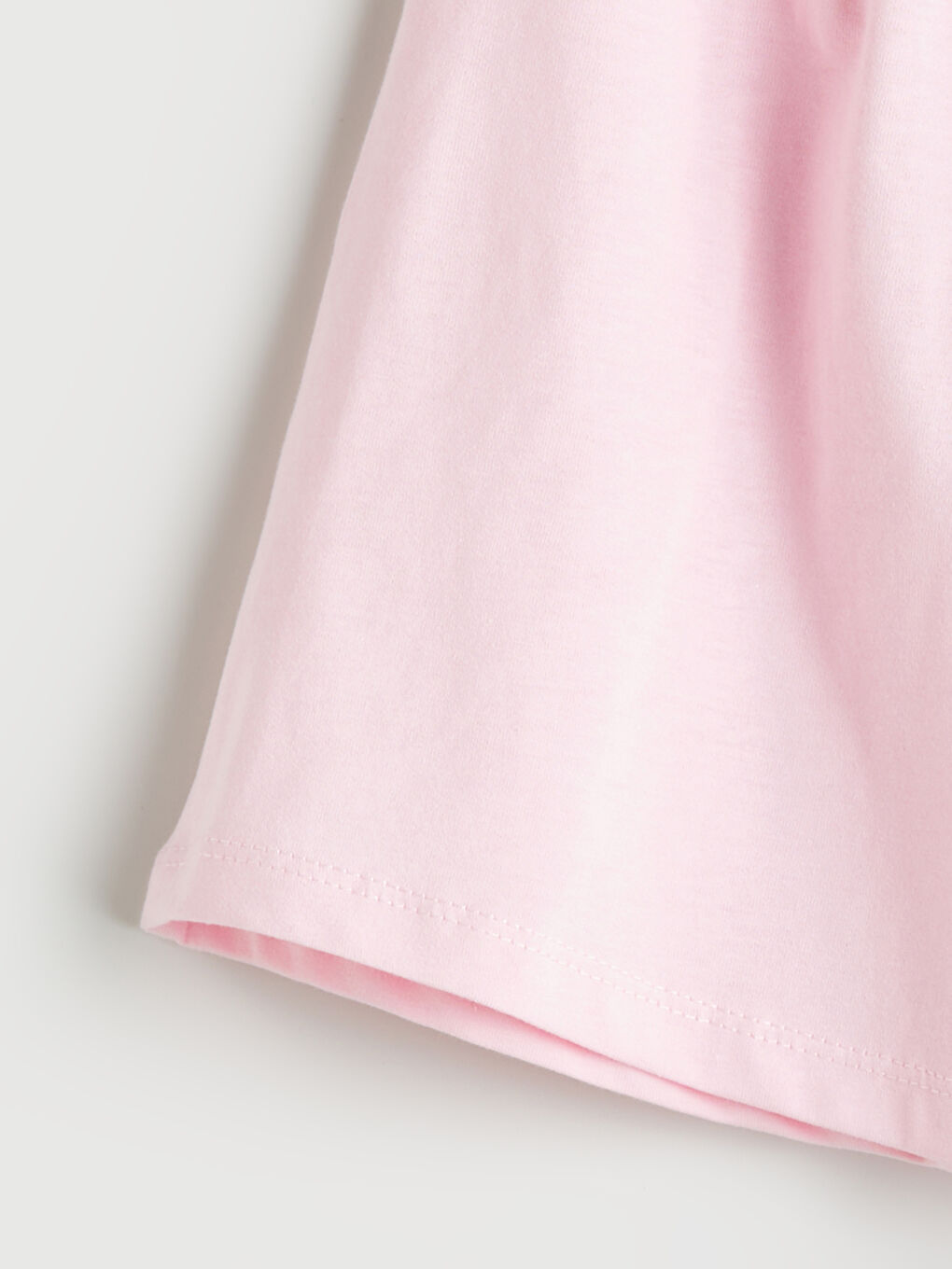 Pembe Beli Lastikli Basic Kız Çocuk Pijama Şort-1