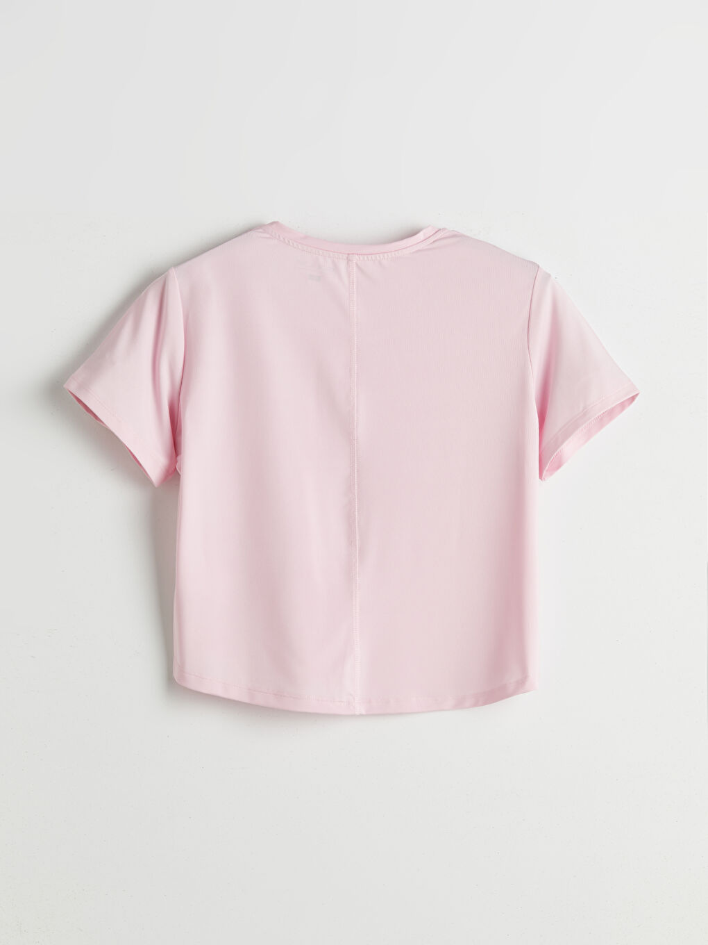 Pembe Bisiklet Yaka Kadın Spor Tişört-5